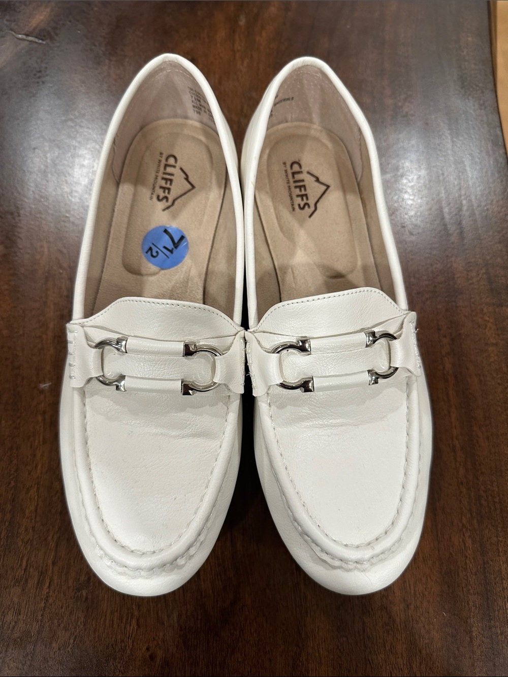 Cliffs by WHITE MOUNTAIN White Leather Slip-On Loafers